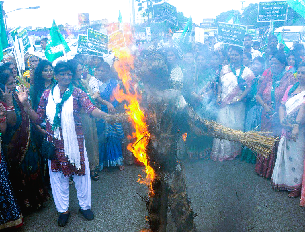 BJD protest against Nilagiri MLA